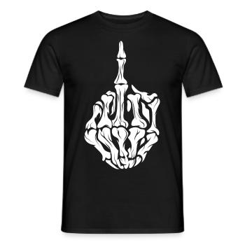 Skeleton middle finger - Men's T-Shirt - black - Front - AI Model Male 178 light (178cm)