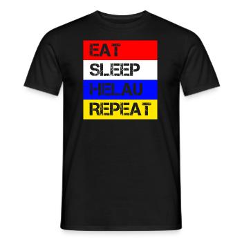 Eat Sleep Helau Repeat | Fastnacht Mainz Feiern - Männer T-Shirt - Schwarz - Vorne - AI Model Male 178 light (178cm)