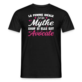 Femme Idéale est Avocate - Cadeau Humour Avocate - T-shirt homme - noir - Devant - AI Model Male 178 light (178cm)