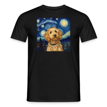 Goldendoodle Golden Doodle Van Gogh - T-shirt homme - noir - Devant - AI Model Male 178 light (178cm)