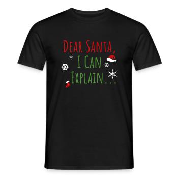 Cher Père Noël, je peux expliquer - T-shirt homme - noir - Devant - AI Model Male 178 light (178cm)
