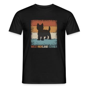 Cadeau pour chien Westie West Highland Terrier - T-shirt homme - noir - Devant - AI Model Male 178 light (178cm)