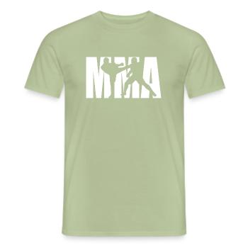 MMA - Arts Martiaux Mixte - T-shirt homme - vert sauge - Devant - AI Model Male 178 light (178cm)