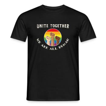 Non au racisme cadeaux anti raciste - T-shirt homme - noir - Devant - AI Model Male 178 light (178cm)