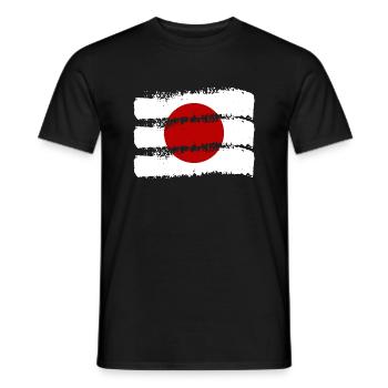 Drapeau du Japon Look Usé Nihon Drapeau Japonais - T-shirt homme - noir - Devant - AI Model Male 178 light (178cm)