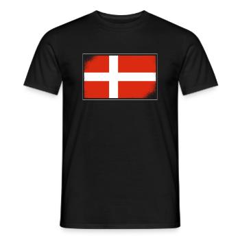 Drapeau du Danemark Scandinavie Drapeau du Danemark Voyage - T-shirt homme - noir - Devant - AI Model Male 178 light (178cm)