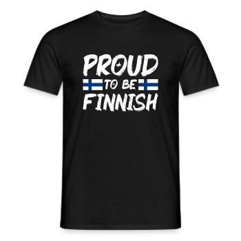 Finlande Drapeau Suomi Drapeau finlandais utilisé Look - T-shirt homme - noir - Devant - AI Model Male 178 light (178cm)