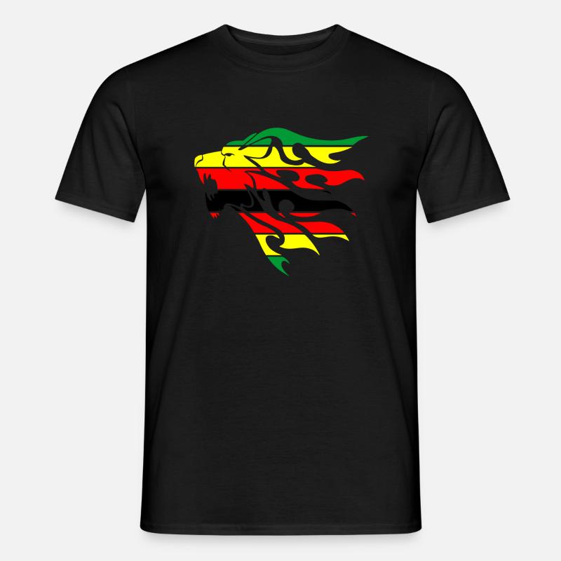 Simbabwe-Flagge Löwe - Männer T-Shirt - Schwarz