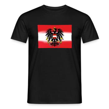 Austria flag with eagle - Men's T-Shirt - black - Front - AI Model Male 178 light (178cm)