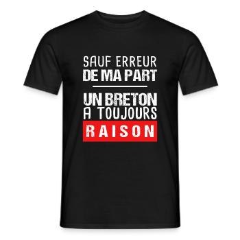 Cadeau humour breton drôle Bretagne - T-shirt homme - noir - Devant - AI Model Male 178 light (178cm)