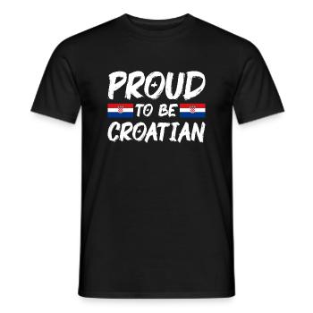 Drapeau de la Croatie Adriatique Zagreb Drapeau croate - T-shirt homme - noir - Devant - AI Model Male 178 light (178cm)