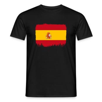 Spain Flag Vintage Spanish Flag Distressed Look - Men's T-Shirt - black - Front - AI Model Male 178 light (178cm)