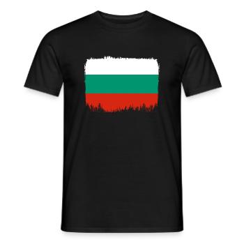Drapeau de la Bulgarie Drapeau bulgare Sables d’or - T-shirt homme - noir - Devant - AI Model Male 178 light (178cm)