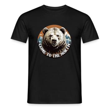 Portrait d’ours : Grizzli, ours brun, ours Kodiak - T-shirt homme - noir - Devant - AI Model Male 178 light (178cm)