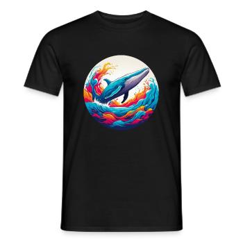 Schützt das Leben im Meer Blauwal im Farbkreis - Männer T-Shirt - Schwarz - Vorne - AI Model Male 178 light (178cm)
