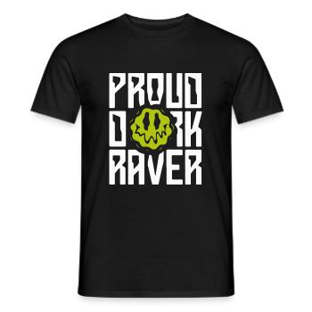 Proud Dark Raver EDM House Music DJ Techno Outfit - Men's T-Shirt - black - Front - AI Model Male 178 light (178cm)