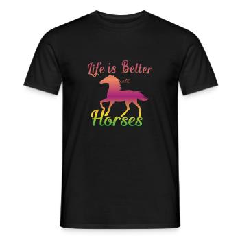 Cheval cheval cheval cadeau - T-shirt homme - noir - Devant - AI Model Male 178 light (178cm)