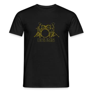 Drums Gift Drummer Percussion - Men's T-Shirt - black - Front - AI Model Male 178 light (178cm)