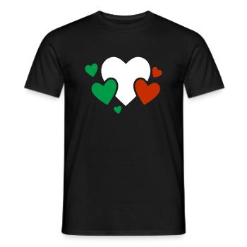 Italien Fahne Vintage Italienische Fahne Herzen - Männer T-Shirt - Schwarz - Vorne - AI Model Male 178 light (178cm)