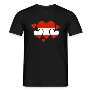 Drapeau de l’Autriche Drapeau de l’Autriche AT - T-shirt homme - noir - Devant - AI Model Male 178 light (178cm)