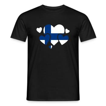 Finnland Flagge Suomi Finnische Fahne Used Look - Männer T-Shirt - Schwarz - Vorne - AI Model Male 178 light (178cm)