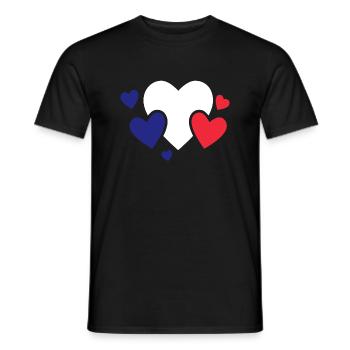 Drapeau de la France Look en détresse Drapeau français - T-shirt homme - noir - Devant - AI Model Male 178 light (178cm)