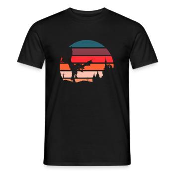 Retro Drache - Fantasy 80er 90er Vintage Design - Männer T-Shirt - Schwarz - Vorne - AI Model Male 178 light (178cm)