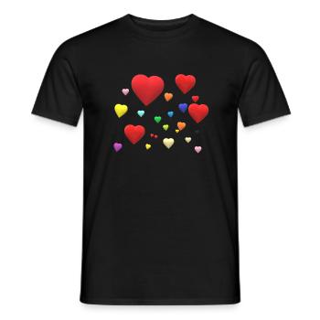 Viele Bunte Herzen - Männer T-Shirt - Schwarz - Vorne - AI Model Male 178 light (178cm)