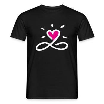 Unendliche Liebe in weiss - Männer T-Shirt - Schwarz - Vorne - AI Model Male 178 light (178cm)