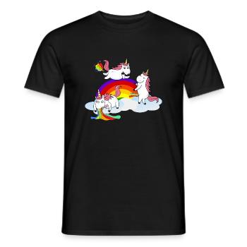 Unicorn Pee pets sucent - T-shirt homme - noir - Devant - AI Model Male 178 light (178cm)
