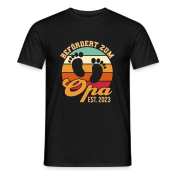 Befördert zum Opa 2023 Werdender Opa Geschenk - Männer T-Shirt - Schwarz - Vorne - AI Model Male 178 light (178cm)