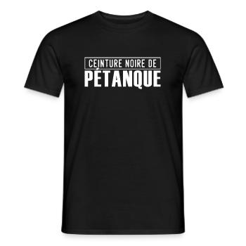 ceinture noire de petanque cadeau humour pétanque - T-shirt homme - noir - Devant - AI Model Male 178 light (178cm)