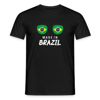Flag of Brazil Flag of South America - Men's T-Shirt - black - Front - AI Model Male 178 light (178cm)