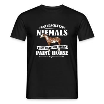 Paint Horse Pferde Shirt-UNF - Männer T-Shirt - Schwarz - Vorne - AI Model Male 178 light (178cm)
