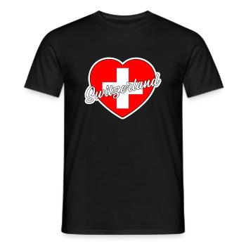 Suisse - T-shirt homme - noir - Devant - AI Model Male 178 light (178cm)