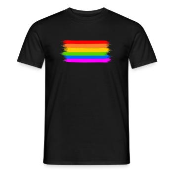 drapeau arc-en-ciel - T-shirt homme - noir - Devant - AI Model Male 178 light (178cm)