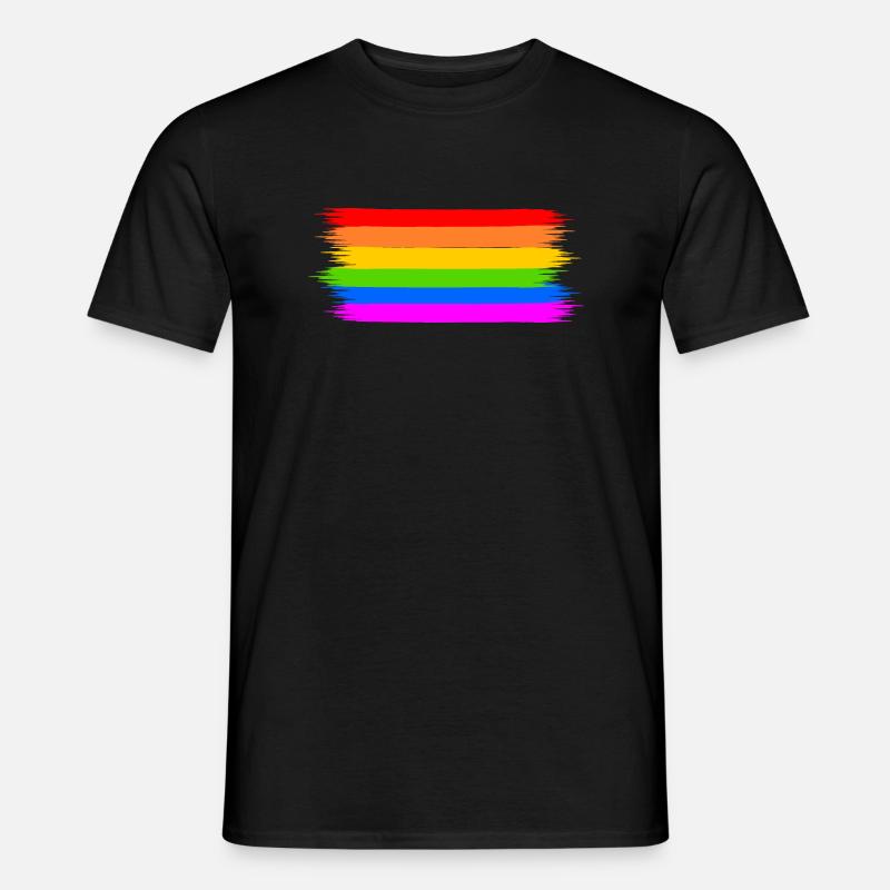 Regenbogen Regenbogenfahne - Männer T-Shirt - Schwarz