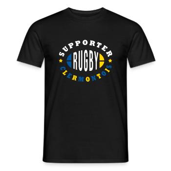 Rugby Clermont supporter clermontois - T-shirt homme - noir - Devant - AI Model Male 178 light (178cm)