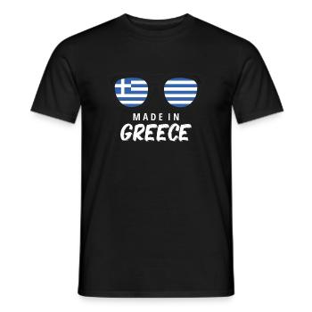 Drapeau de la Grèce Hellas Athènes Drapeau grec - T-shirt homme - noir - Devant - AI Model Male 178 light (178cm)