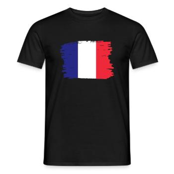 Frankreich Flagge Used Look Französische Fahne - Männer T-Shirt - Schwarz - Vorne - AI Model Male 178 light (178cm)