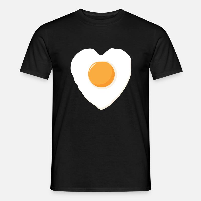 Spiegeleiliebe - Männer T-Shirt - Schwarz