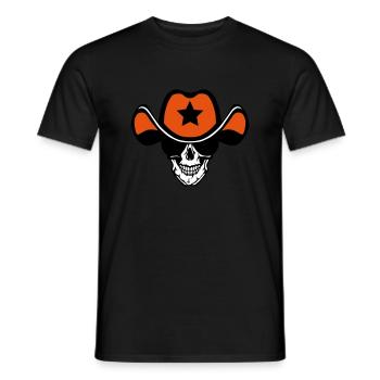 Kopf des Todes Hut Cowboy Star Kran - Männer T-Shirt - Schwarz - Vorne - AI Model Male 178 light (178cm)