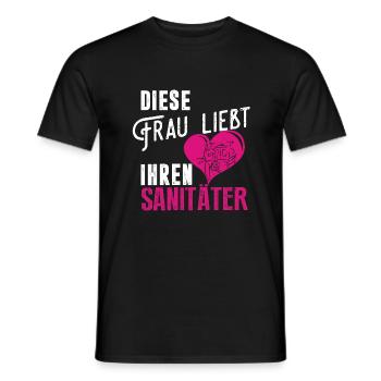 Diese Frau liebt ihren Sanitäter - Männer T-Shirt - Schwarz - Vorne - AI Model Male 178 light (178cm)
