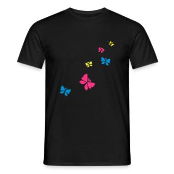 schmetterlings - Männer T-Shirt - Schwarz - Vorne - AI Model Male 178 light (178cm)