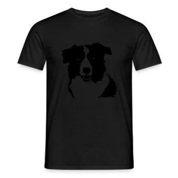 Border Collie - T-shirt homme - noir - Devant - AI Model Male 178 light (178cm)