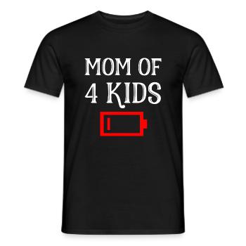 Tired Mom Of 4 Kids Mother Of Four Children Gift - Men's T-Shirt - black - Front - AI Model Male 178 light (178cm)