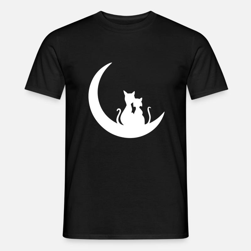 mooncats w - Männer T-Shirt - Schwarz