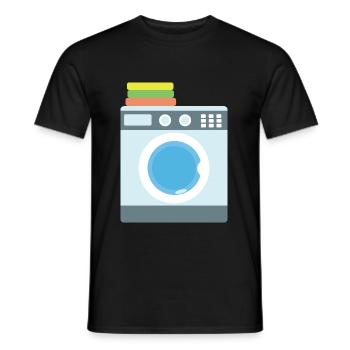 Machine à laver - T-shirt homme - noir - Devant - AI Model Male 178 light (178cm)