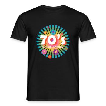 Logo 70s élite de la nation - T-shirt homme - noir - Devant - AI Model Male 178 light (178cm)