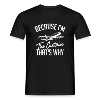 Because Im The Captain Thats Why - Men's T-Shirt - black - Front - AI Model Male 178 light (178cm)